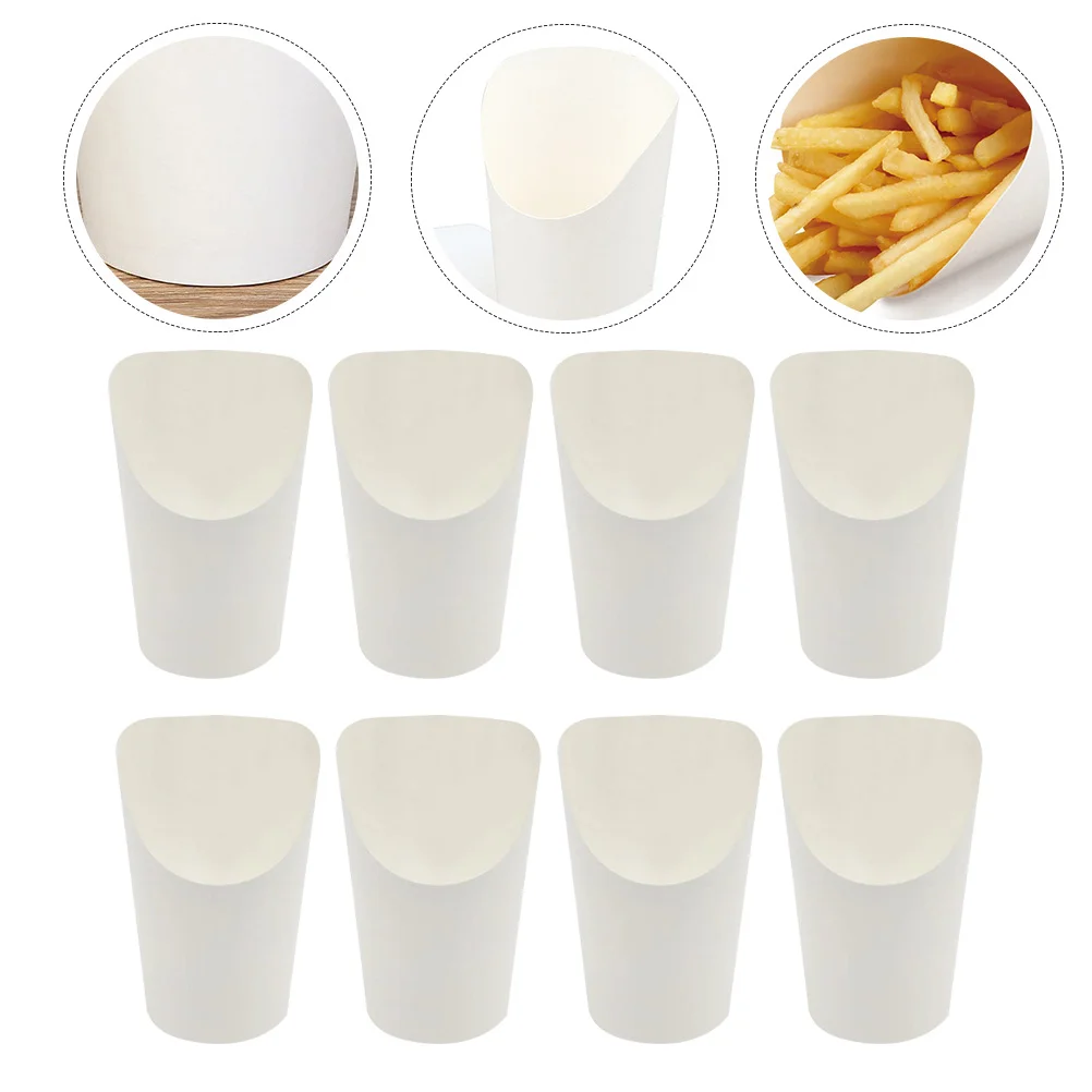 

50Pcs Durable Kraft Paper Cups Home Oblique Cups Ice Cream Cups for Shop