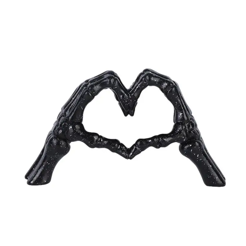 

Heart Shaped Hand Statue Desktop Creepy Hand Gesture Figurines Art Sculpture Resin Figurines For Halloween Bedroom Home