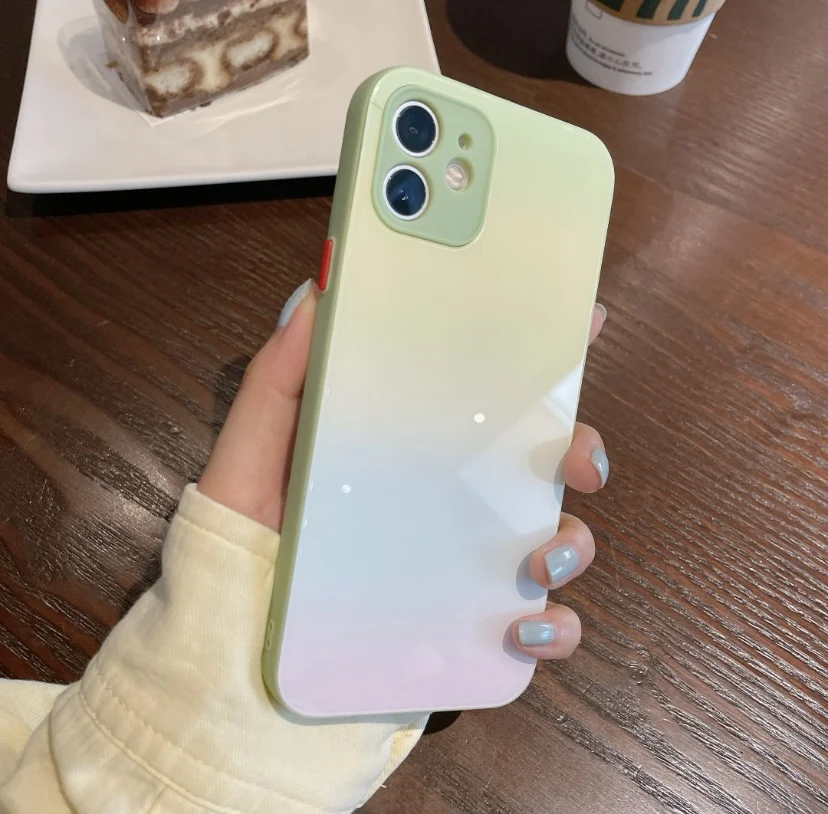 

Элегантная стеклянная задняя крышка для iphone12pro тонкие защитные фоточехлы