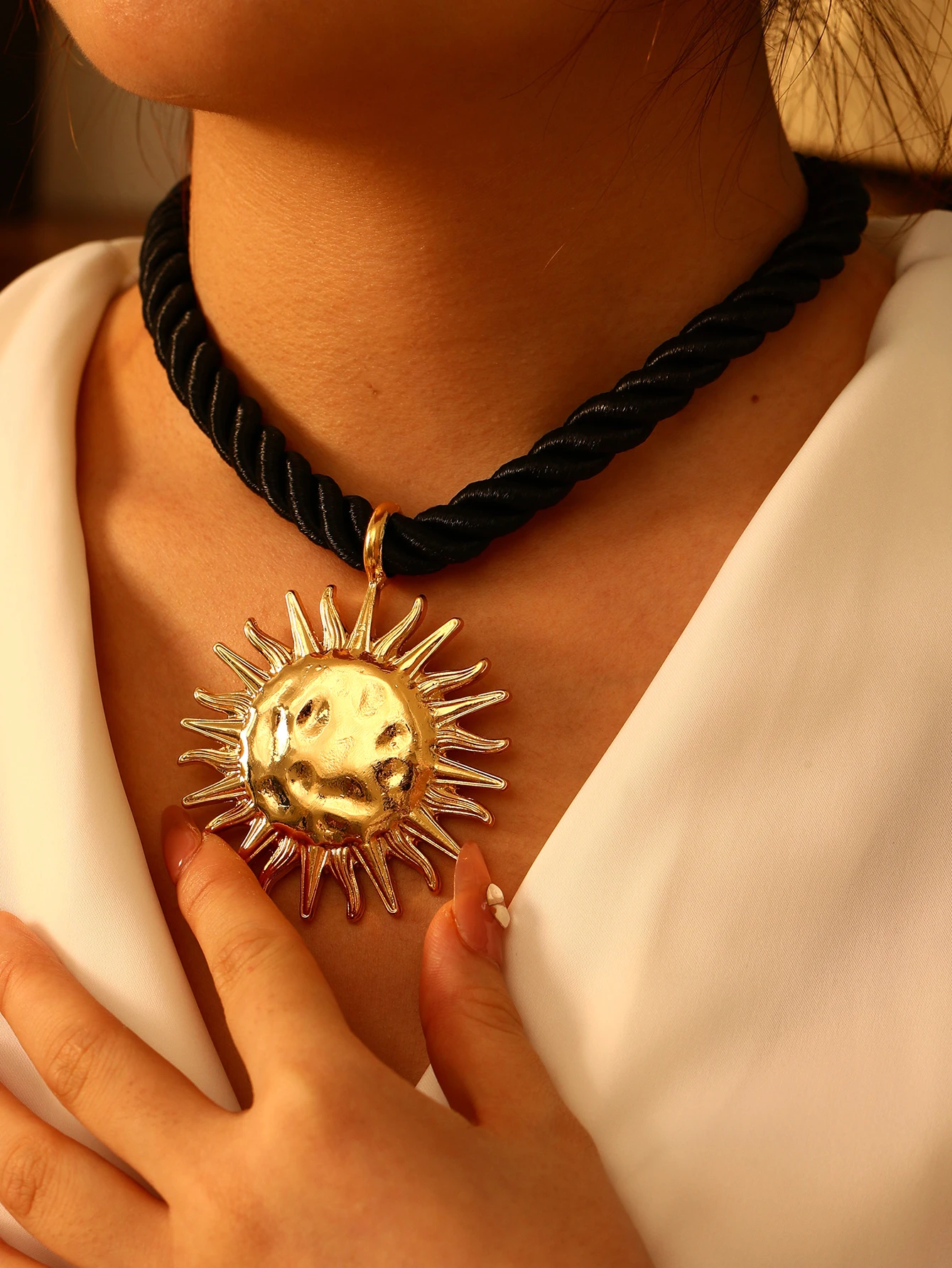 Летнее сердце солнце ожерелье из сплава