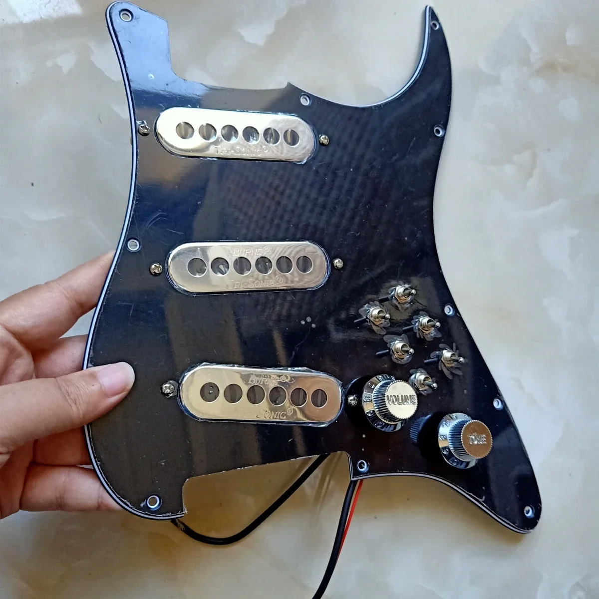 Custom Loaded ST Pickguard London Vintage Mini Tri-Sonic Chrome Pickups 6 Single Cut Switch 1 комплект жгутов проводов для
