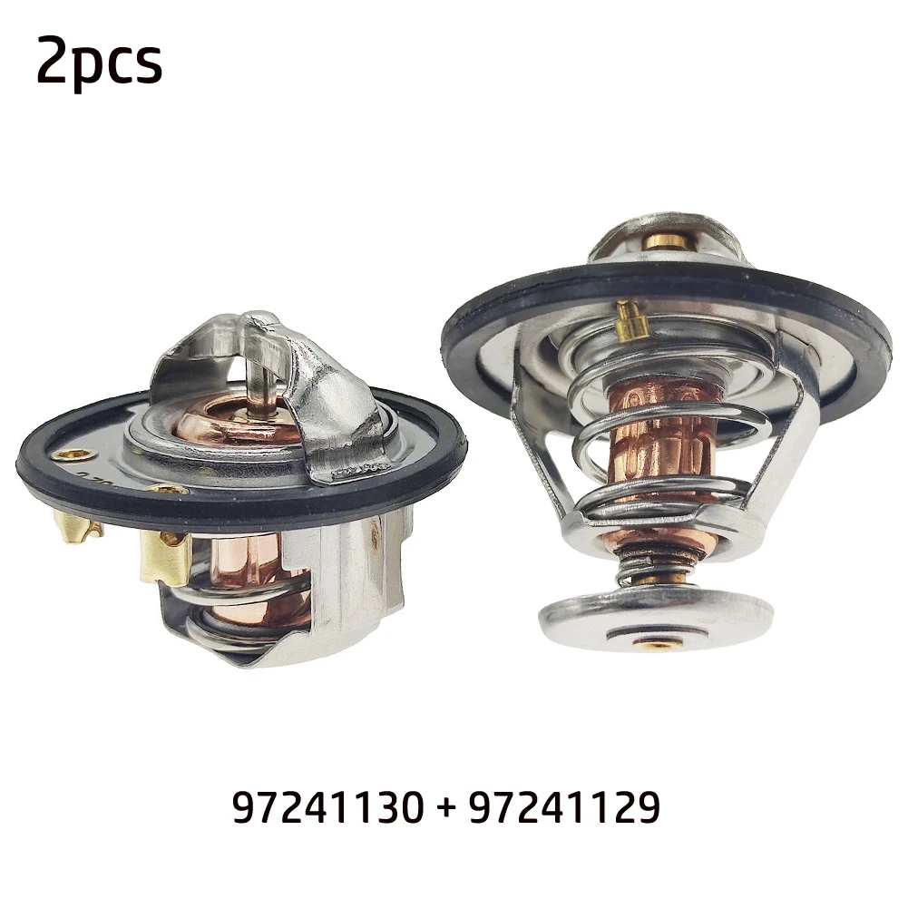 

2pcs Front&Rear 185°F&180°F Thermostat For Chevrolet Pickup 6.6L Part Number 97241130 97241129 131-163 131-131