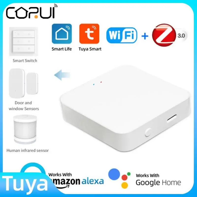 

CORUI TUYA WiFi Zigbee3.0 Gateway Hub Multi-mode Gateway Tuya Smart Life Compatible Devices Home Automation Work With Alexa Home