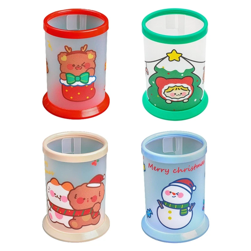 

Cylinder Pen Cup Plastic Pencil Holder Stationery Holder Room Desk Organizer Box Drop shipping