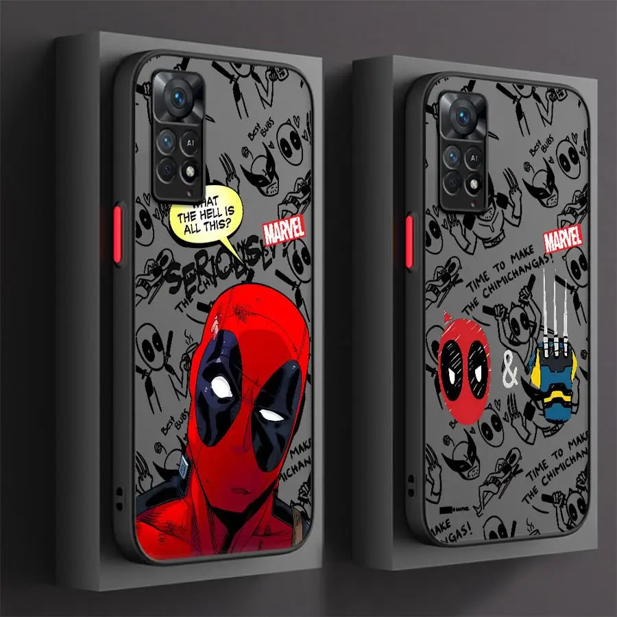 Marvel Comic Deadpool Phone Case for Xiaomi Redmi Note 11 Pro 5G 12S 11S 12 13 ProPlus 10S 10 7 9 8 9S Cover