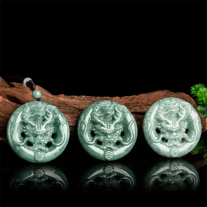 

Mai Chuang/Hand-carved/Natural Jade Domineering Zodiac Dragon Head Necklace Pendant Fashion Fine Jewelry Men Women Couple Amulet