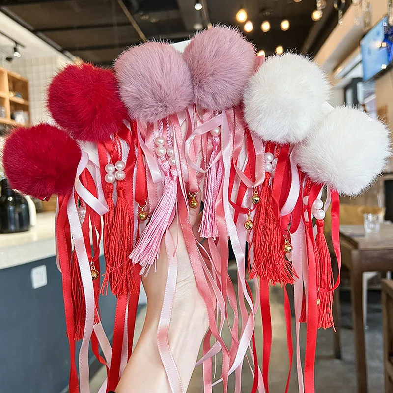 

2pcs/lot New Winter Gift Children Hairball Pendant Ornament Hair Clips Girls Faux Fur Hairpins Barrettes Kids Hair Accessories