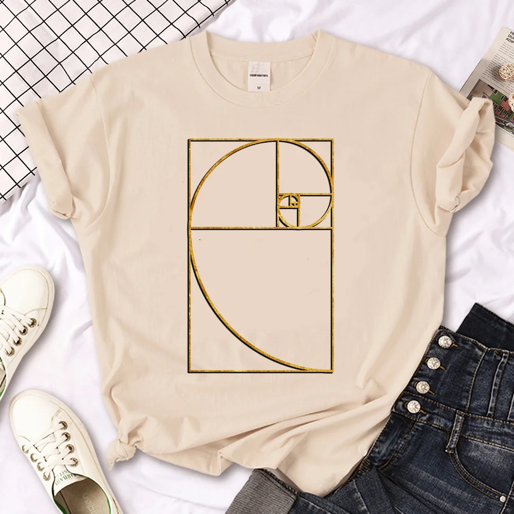 Golden Ratio Sacred Fibonacci Spiral t-shirts women funny designer comic top girl graphic clothes