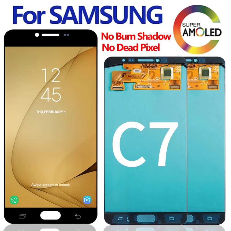 

5,7 ''Super AMOLED для Samsung Galaxy C7 C7000 ЖК-дисплей сенсорный экран дигитайзер Замена