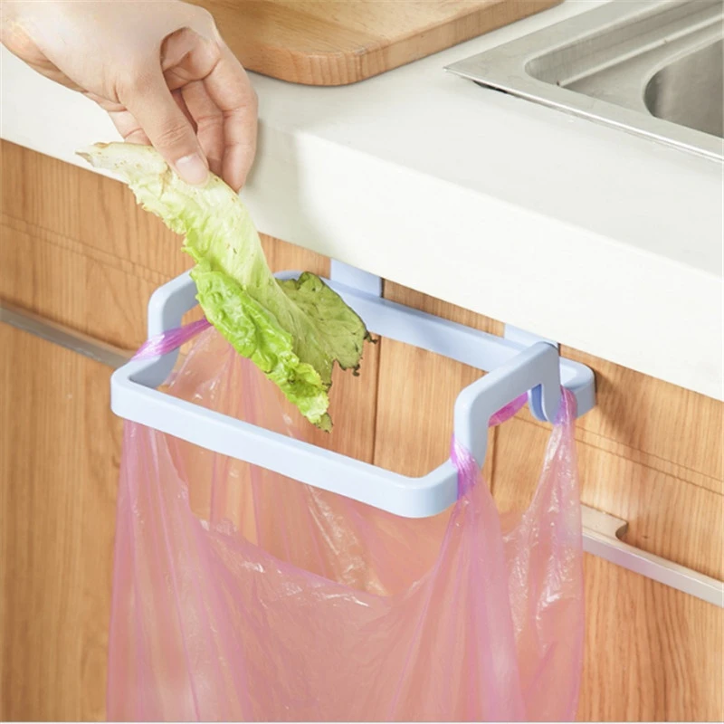 

Hanging garbage bag rack storage rack household wall hanging bracket hook cabinet door rack kitchen garbage can
