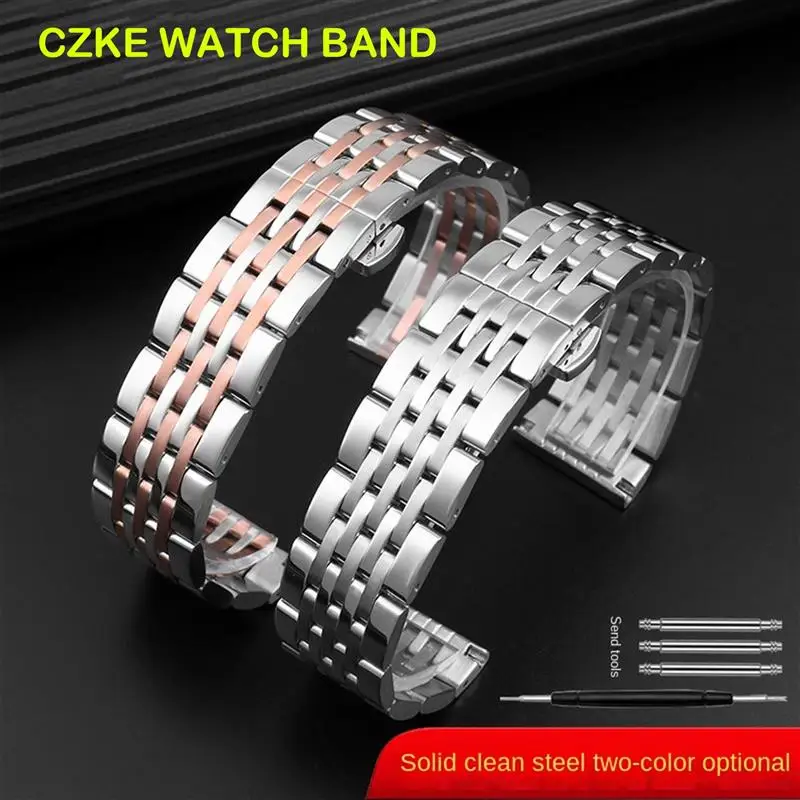 PCAVO твердый стальной ремешок для часов Armani AR1945/1648/1863/AR2447/AR11121 мужчин розовое