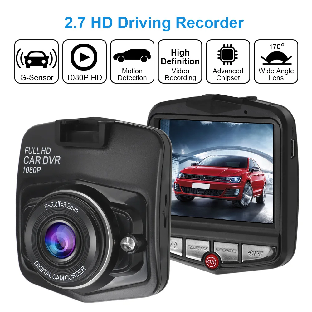 Dashcam Full 1080P Dash Cam Video Registrator Camcorder Recorder Loop Recording G-sensor Night Vision Mini Car DVR Camera