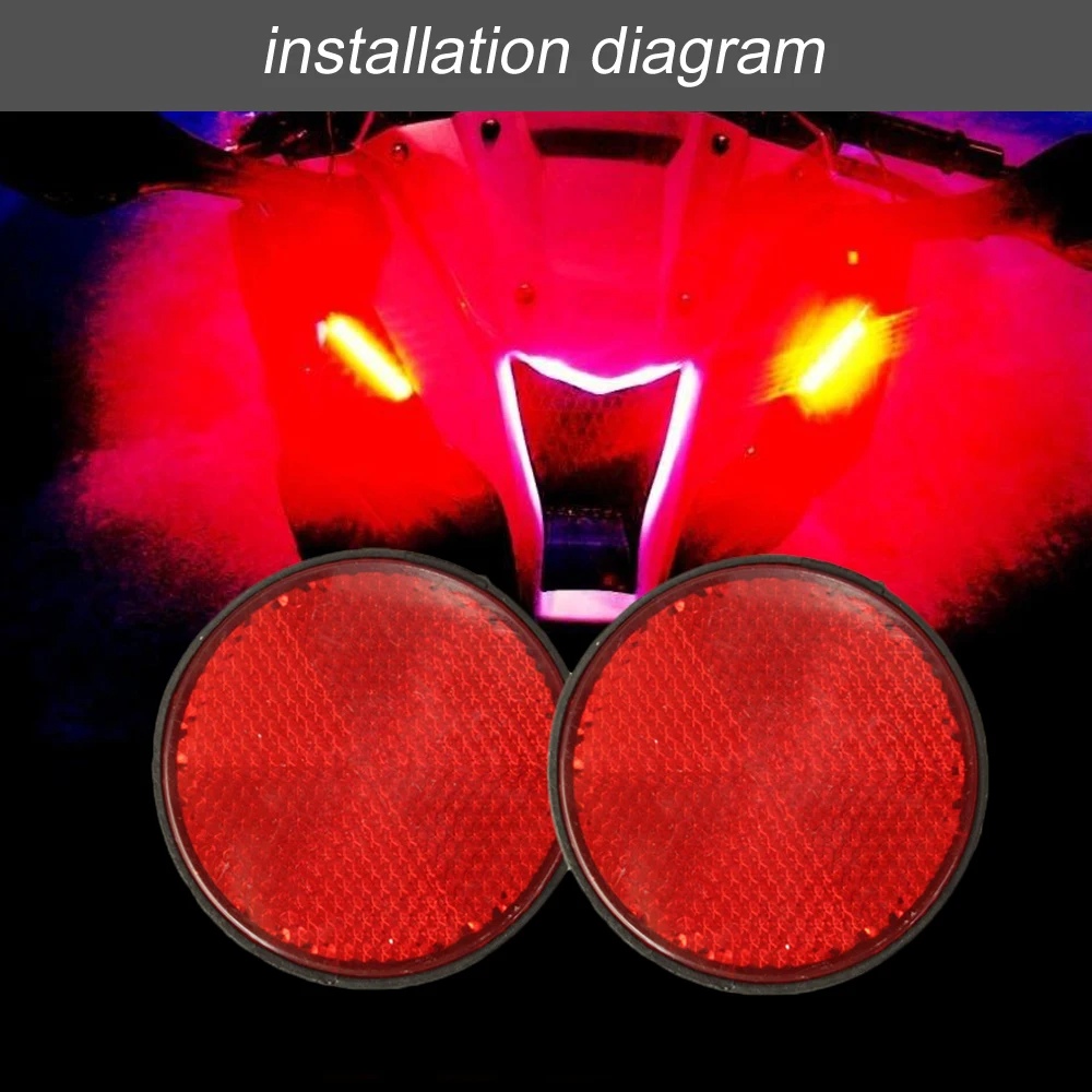 

2 шт., задние круглые красные отражатели для мотоциклов, квадроциклов, велосипедов-внедорожников