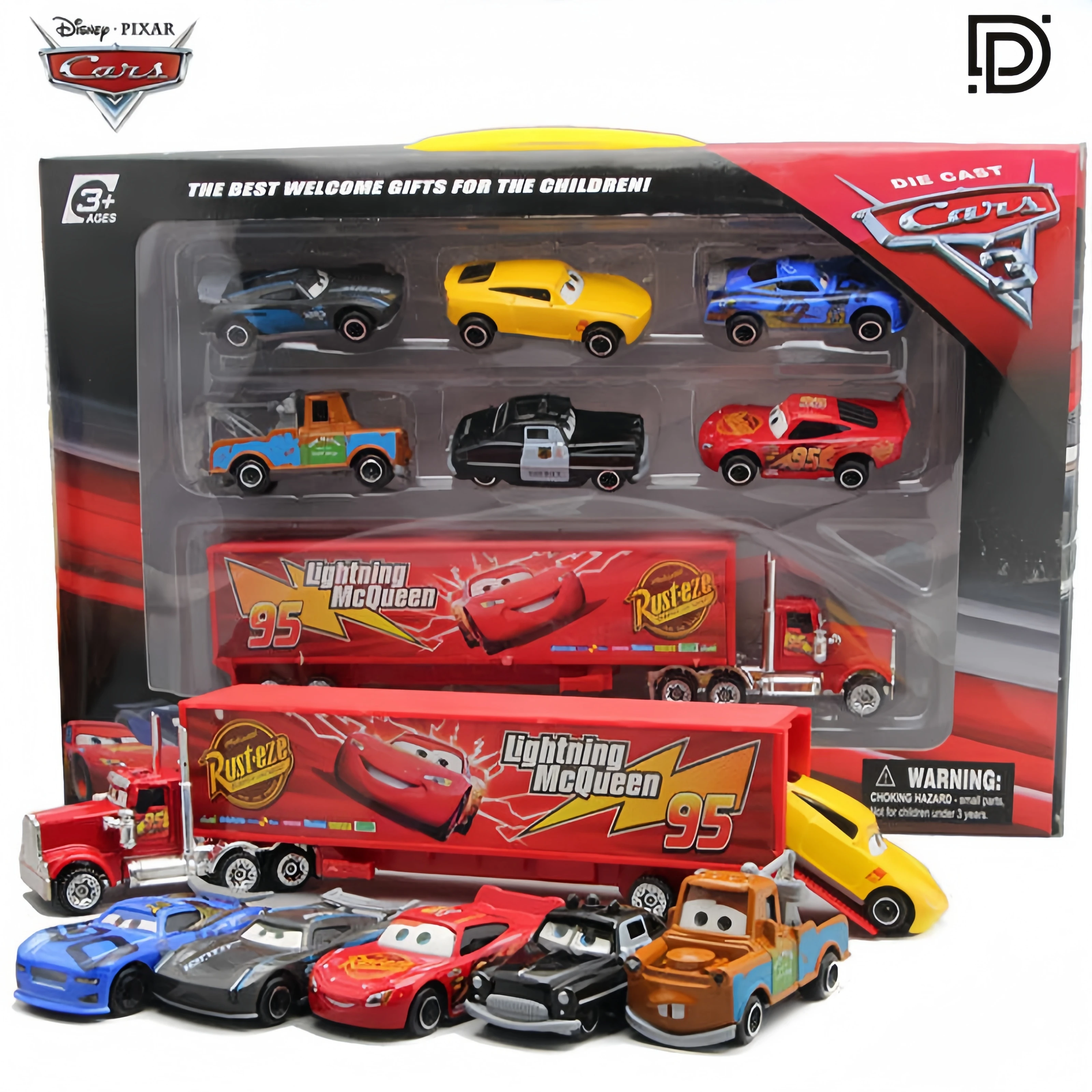 Disney Pixar Car 3 6/7 шт. Набор Молнии Маккуин Джексон Шторм Мак Дядя Грузовик 1:55 Диета