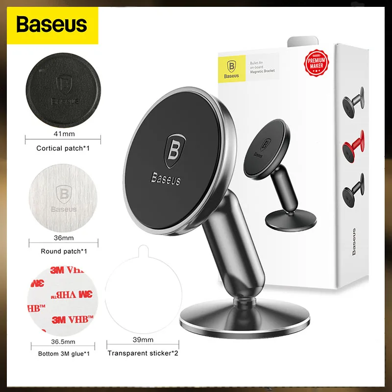 

Baseus Universal Car Holder For Mobile Phone Holder Stand in Car Mount Phone Holder For Car 360 Degree Magnetic Car Phone Holder