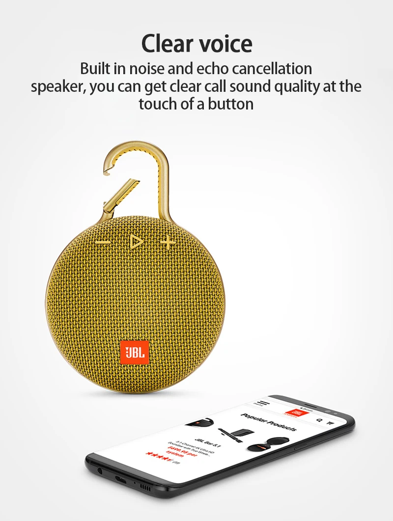 JBL Clip3 Беспроводная Bluetooth-колонка с зажимом 3 портативная уличная спортивная