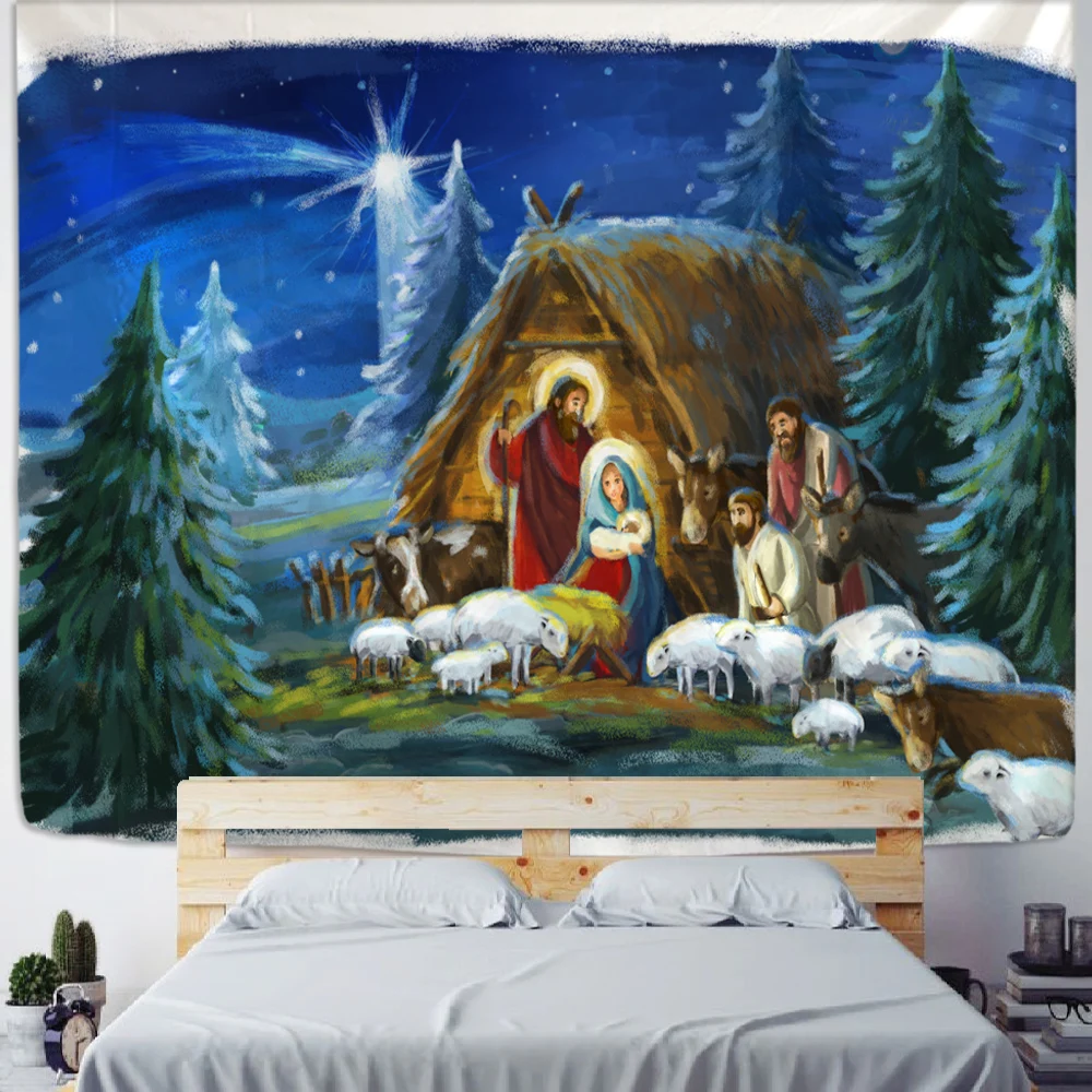 

Красивый домашний художественный декор, настенный гобелен, Рождественская елка, стиль хиппи, психоделическая сцена, матрас для путешествий