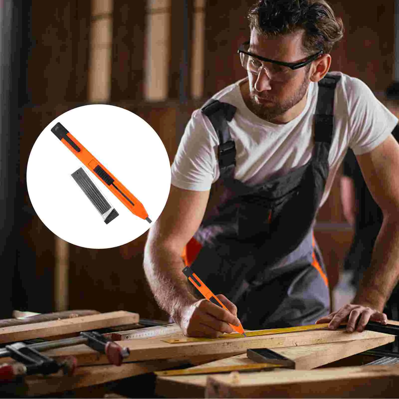 Pencil Neat Woodworking Marker Mechanical Anti-rolling Carpenter Plastic Automatic