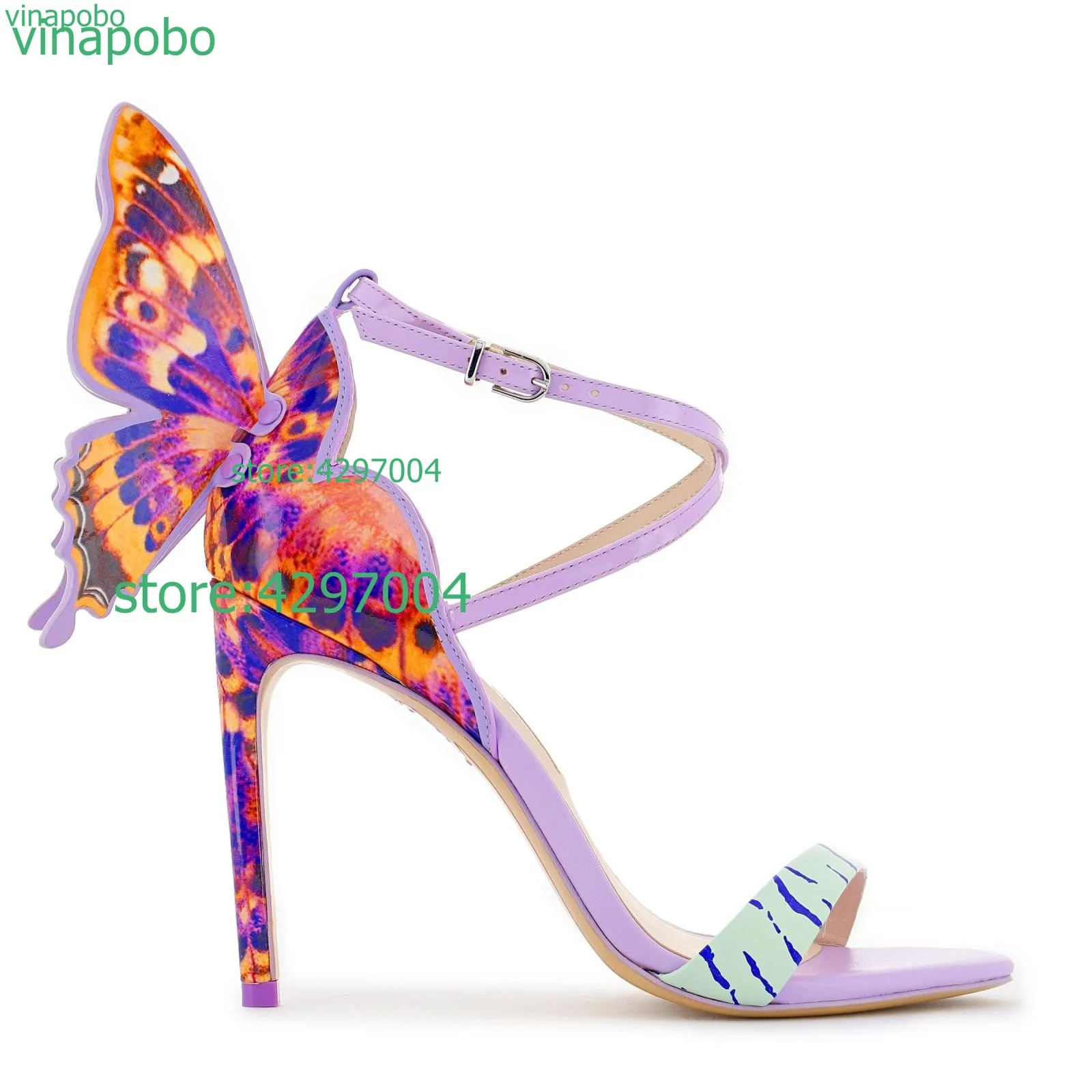 Vinapobo New Women pumps Butterfly Wings single shoes for women sexy peep toe high heel sandals party wedding shoes woman sandal images - 6