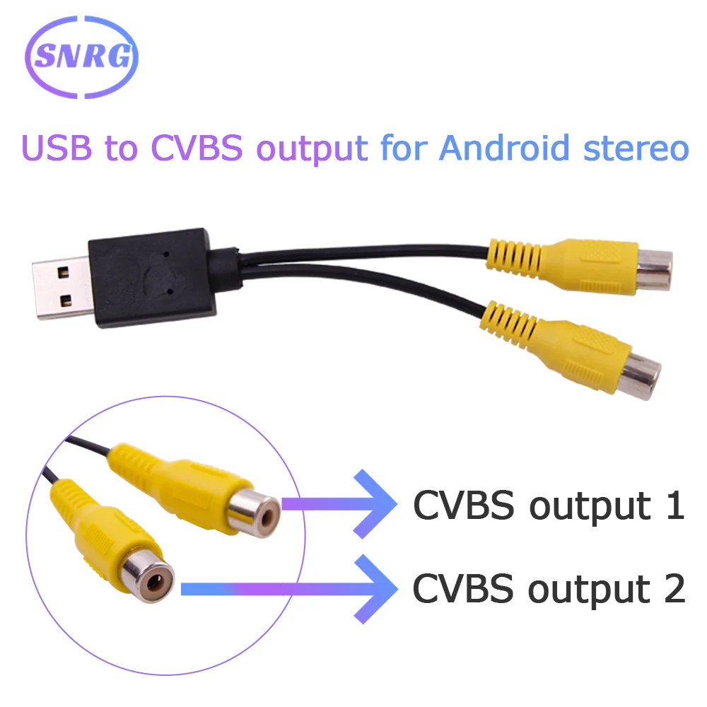 

USB To CVBS RCA Video Output Adapter Box interface connect to TV Monitor Display Device For Android Radio Multimedia Player