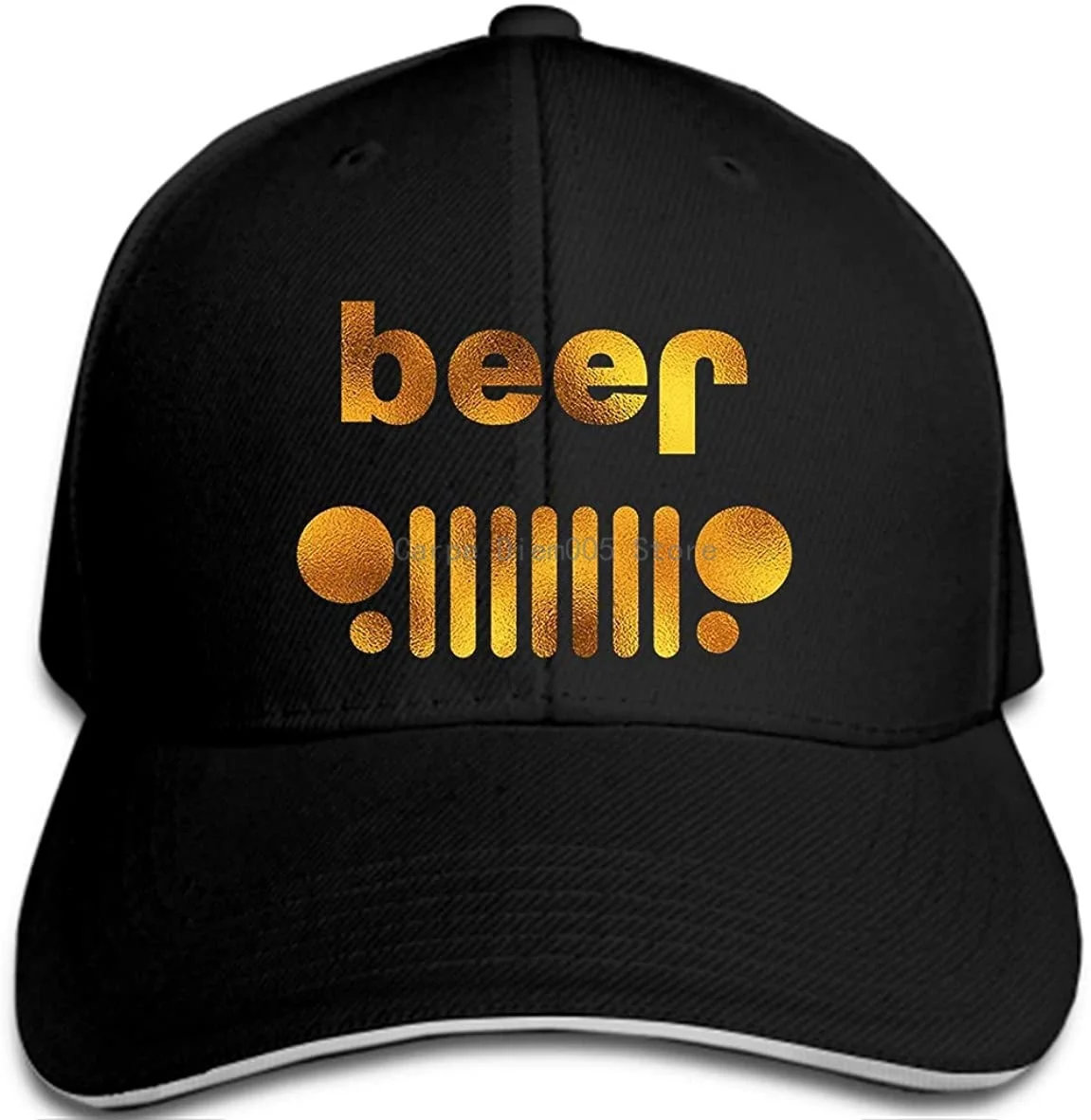 

Men Baseball Cap Fashion Beer Off Roading Gold Glitter Drinking Hat Women