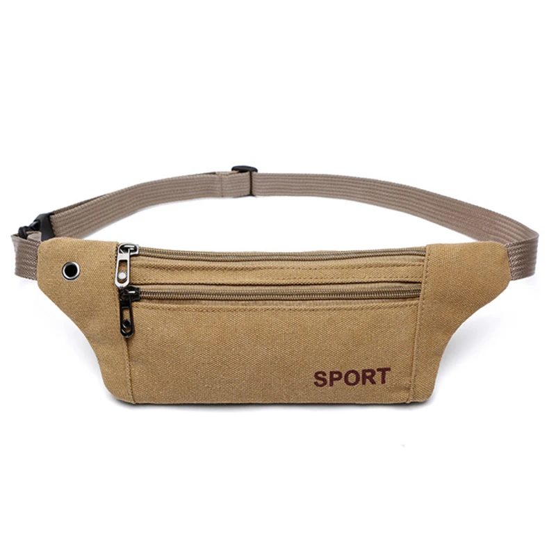 

2022 New Women Men Pack Waist Belt Bag Canvas Purse Travel Camping Hiking Pocket Belly Pouch for Phone Coins High Quality