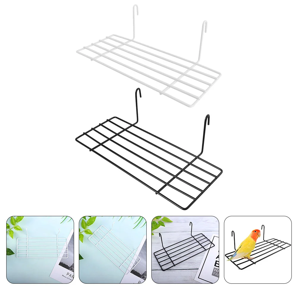 

Bird Cage Stand Parrot Perch Platform Drying Rack Shelf Rectangular Metal Toy Iron Accessories Clothes Shelves Laundry Utensil