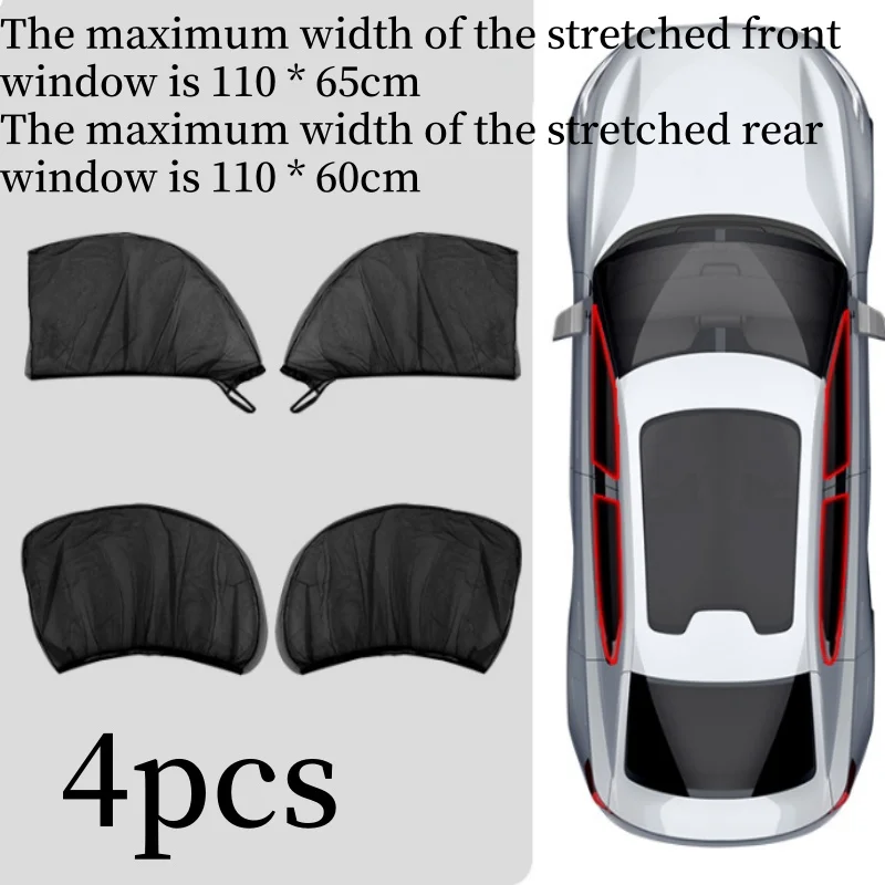 

4 шт., универсальная оконная москитная сетка Mest, защита от ультрафиолета, боковое окно, солнцезащитная сетка, солнцезащитный козырек, автомобильные аксессуары