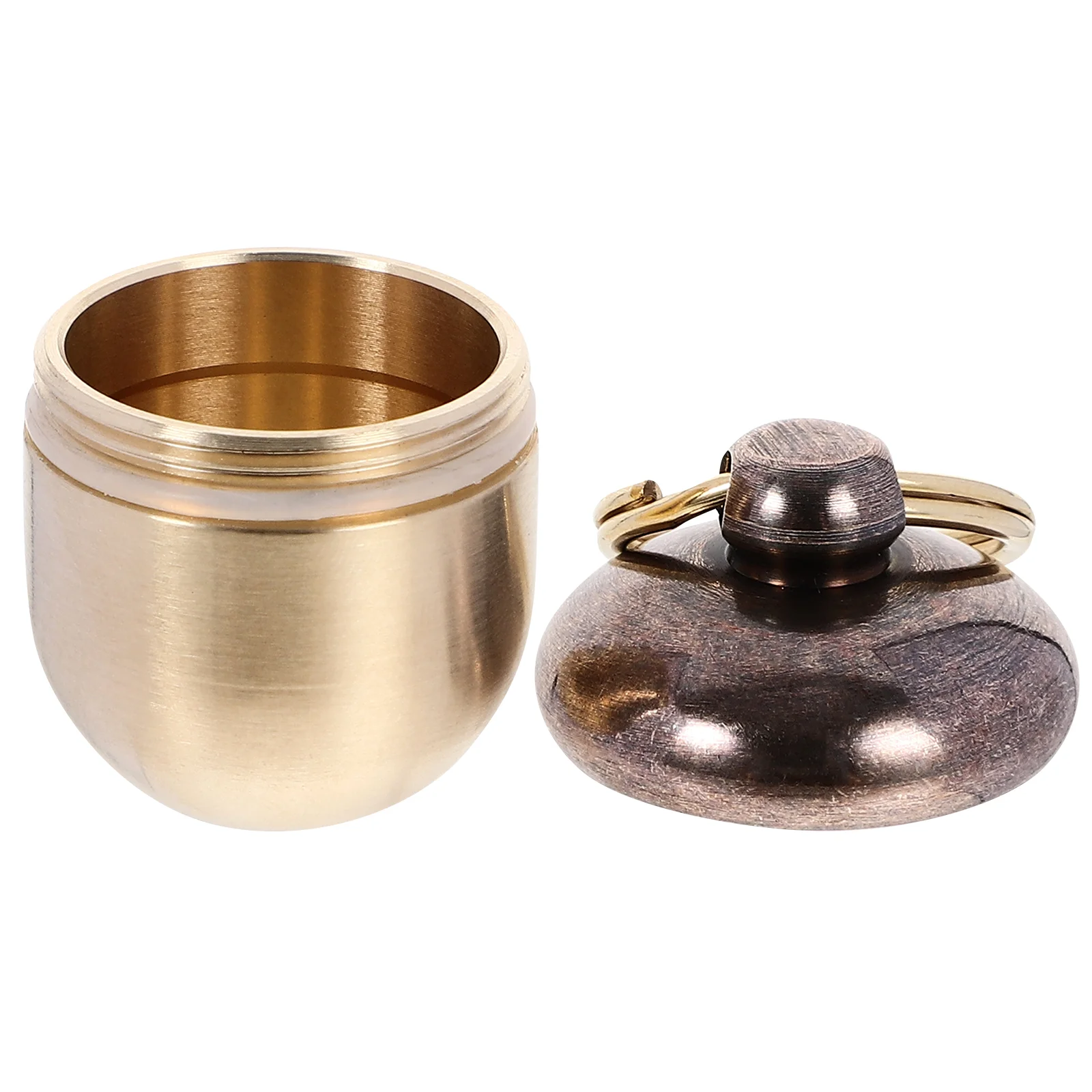 

Brass Box Small Medicine Bottle Travel Dust-proof Container Fittings