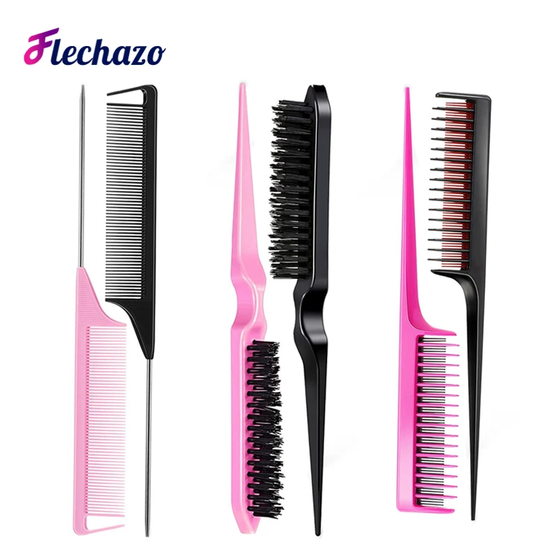 

Edge Brush Hair Styling Comb Rat Tail Comb Teasing Hair Brush Slick Back Buns Ponytails Braids For Smooth Natural Looking