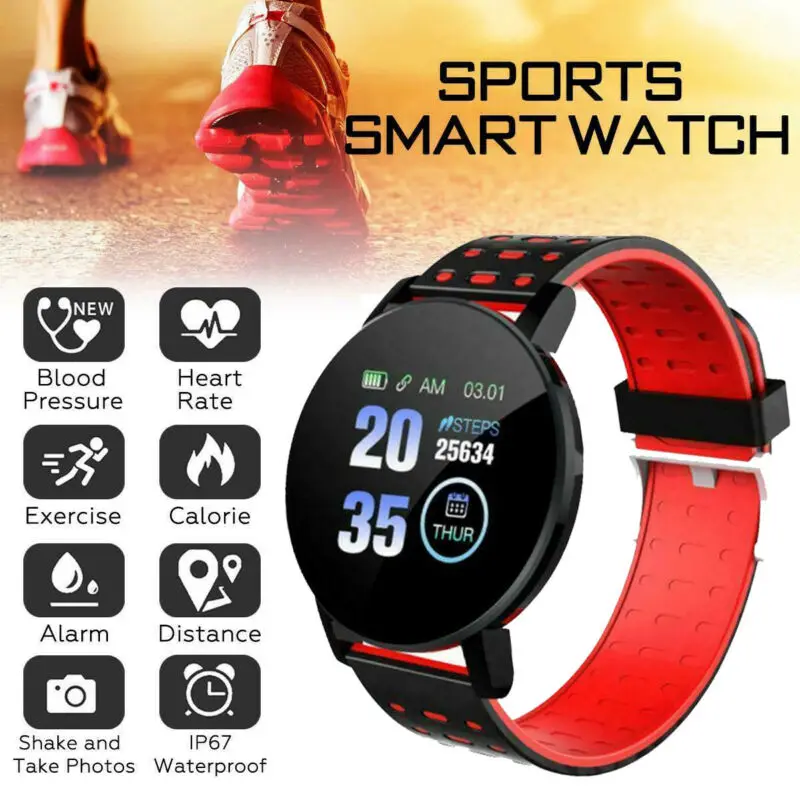 

119 Plus Smart Watch Men 2022 Sports Waterproof Bluetooth Smartwatch Fitness Tracker Heart Rate Monitor Watch for Women