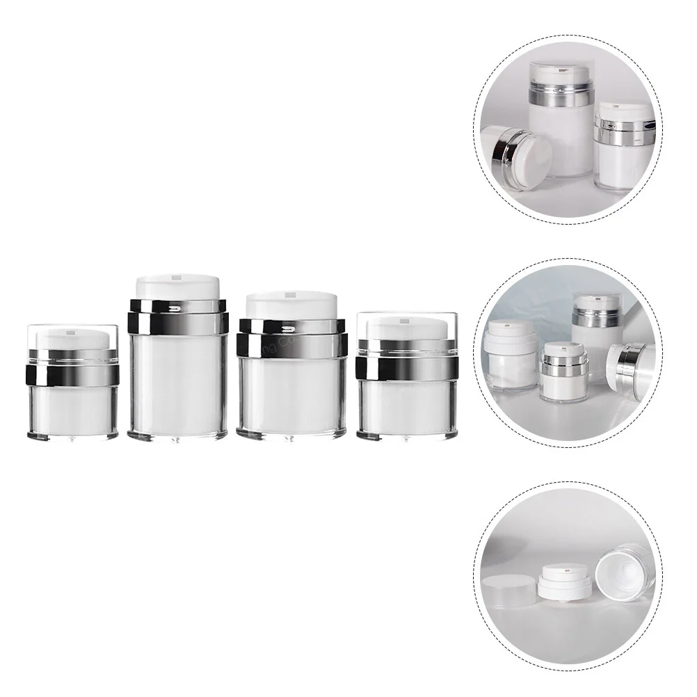 

4 Pcs Air Pump Bottle Dispenser Vacuum Dispenser Lotion Containers Skin Care Travel Face Push Airless Bottles Type