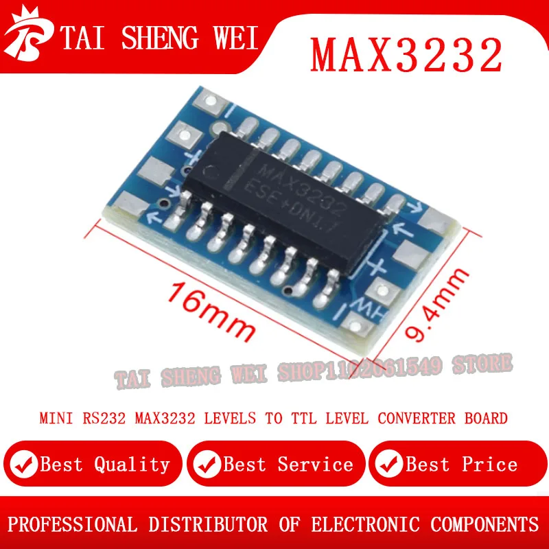 Плата преобразователя уровня mini RS232 MAX3232, устройство для преобразования уровня в TTL, последовательная плата преобразователя, 10 шт., Прямая поставка