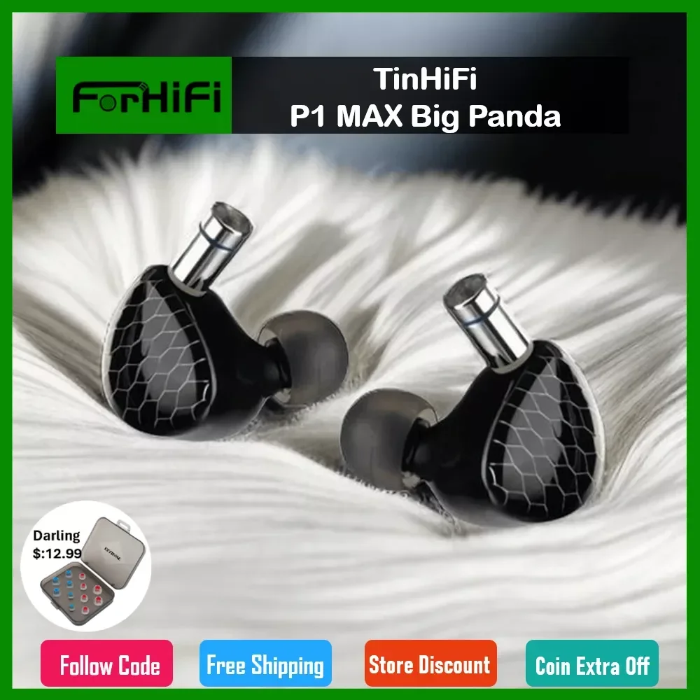 

TinHiFi P1 MAX большая панда 14,2 мм планар IEMs плоский диафрагма Hi-Fi наушники-вкладыши однокристальный медный съемный кабель