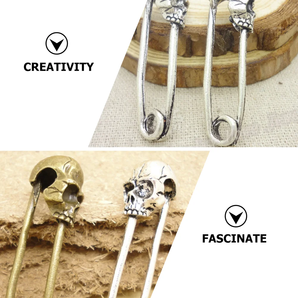 20 шт. булавка в стиле ретро металлическая брошь панк с черепом декор швейные