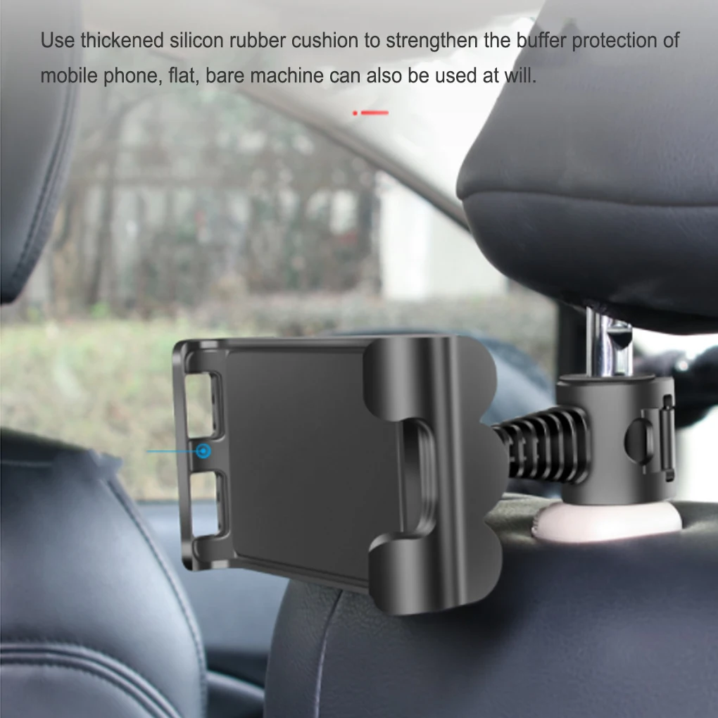

Автомобильный держатель для планшета с откидной спинкой на 360 градусов, внутренняя Силиконовая накладка, защитный держатель для мобильного телефона, черный цвет