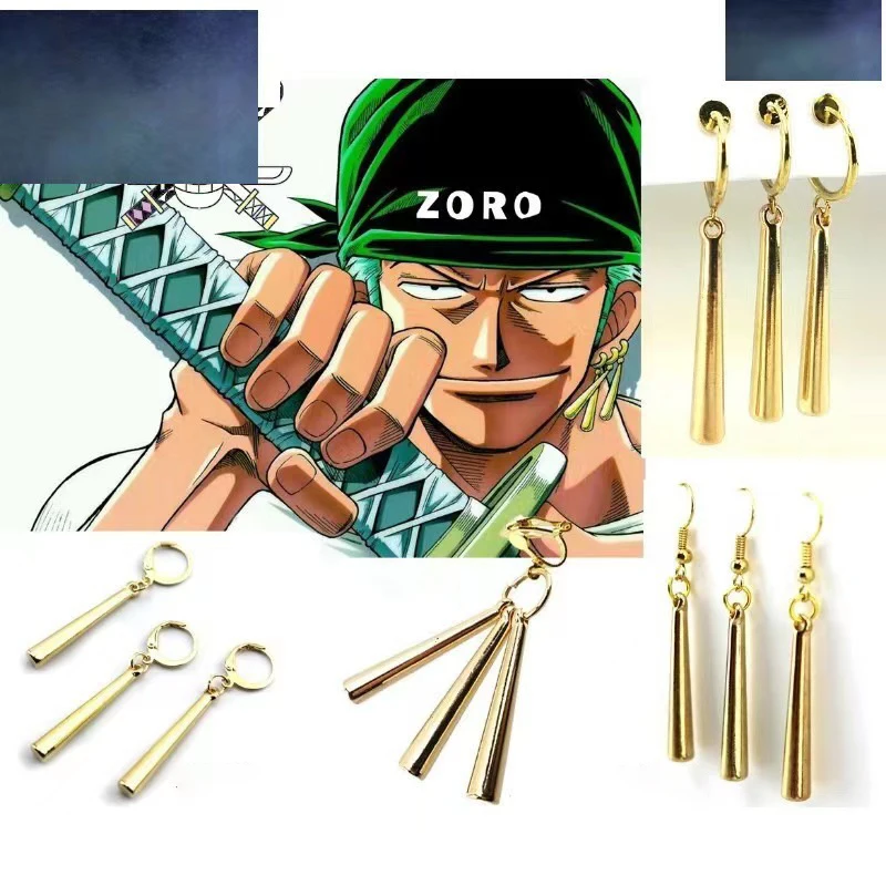 

Японские комиксные периферийные цельные серьги Zoro Roronoa Zoro те же серьги клипса для ушей декоративные украшения для ушей Косплей