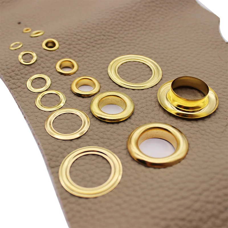 

Golden Eyelet With Washer Leather Craft Repair Grommet 3mm 4mm 5mm 6mm 8mm 10mm 12mm 14mm 17mm 20mm