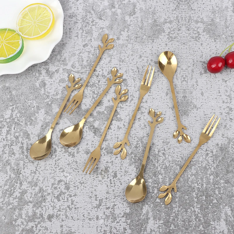 

8pcs/set Ice Cream Tea Stirrer Dessert Scoop Fruit Fork Kitchen Cutlery