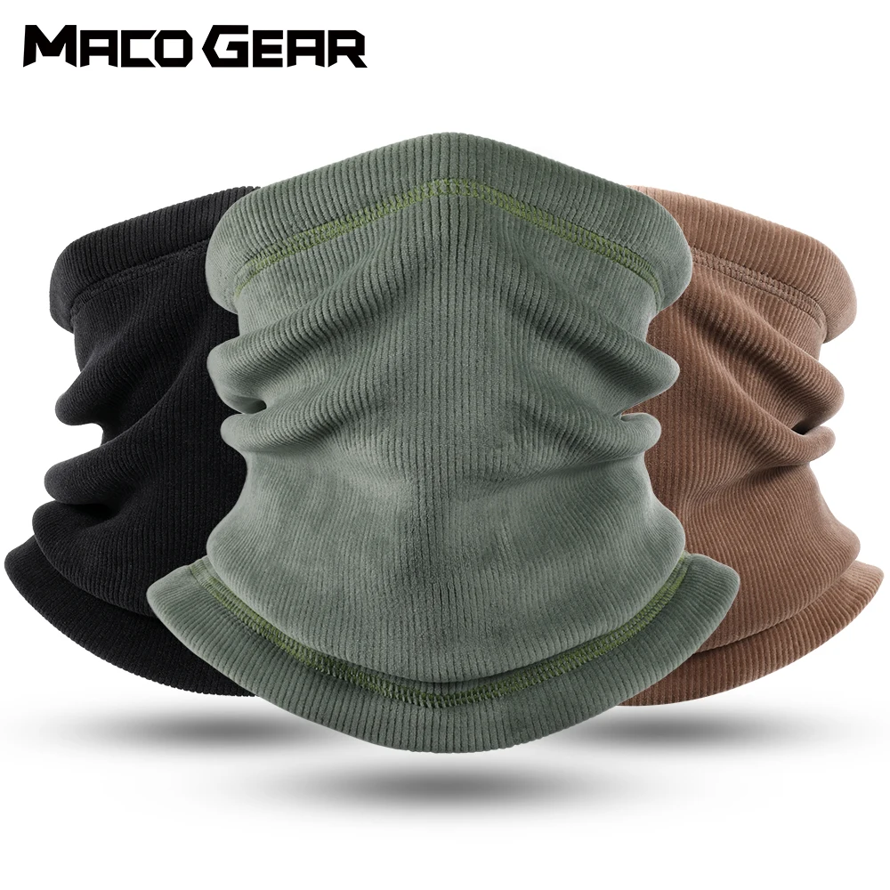 Winter Thermal Corduroy Bandana Neck Warmer Cycling Half Face Mask Fleece Skiing Running Hunting Snowboard Men Women Cold Scarf