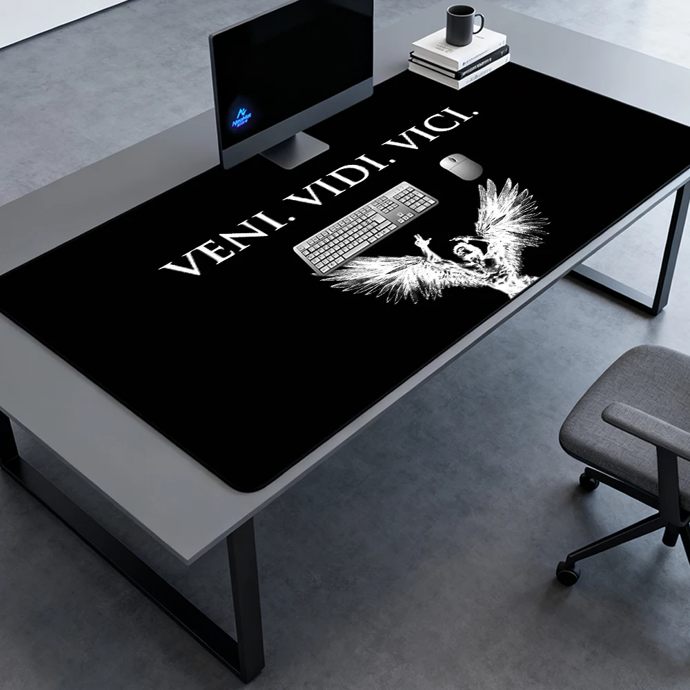 Фото Коврик для мыши Veni Vidi Vici Angel Wings, черный, большой, игровой, 160x60 см, резиновый, нескользящий, настольный коврик 120x60, 1400x600, коврик для мыши для геймеров №2
