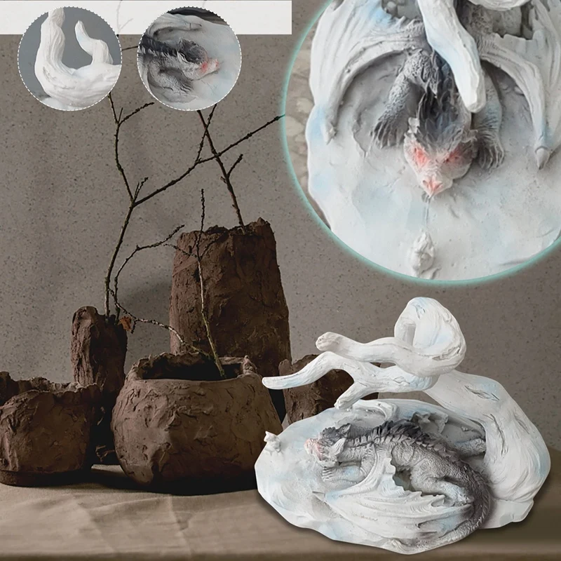 

Practical Dragon And Mouse Window Crafts Resin Statue Garden Lovely Dragon Courtyard Sculpture Gardening Wall Art Decoration