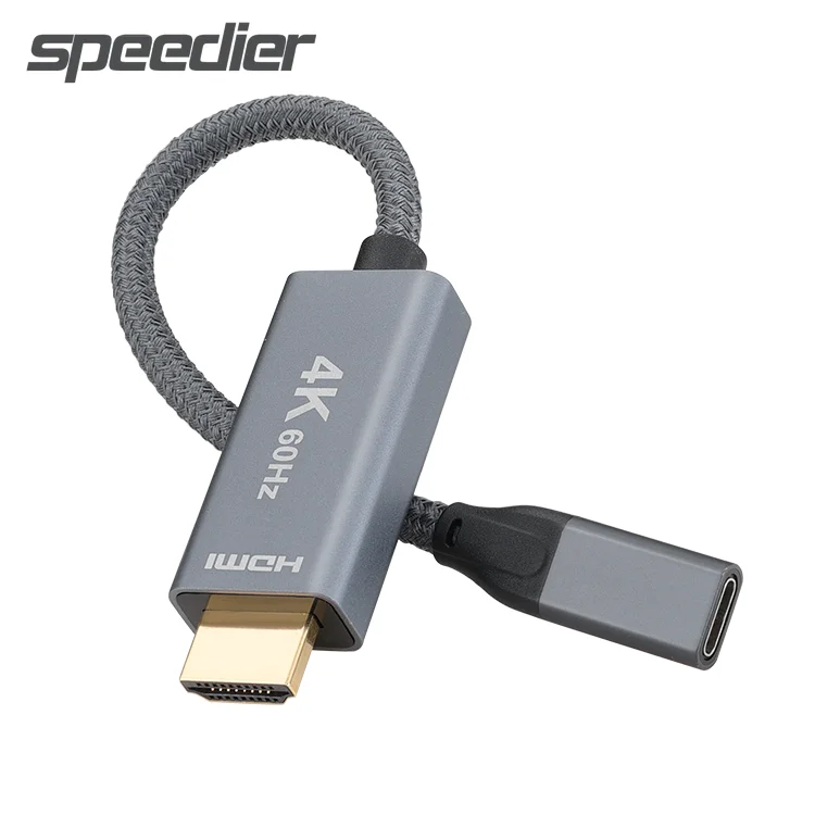 

Premium HDMI Male To USB-C Type C Female Adapter USB Type C 3.1 Input To HDMI Output Converter 4K 60Hz USB-C Thunderbolt 3 Cable