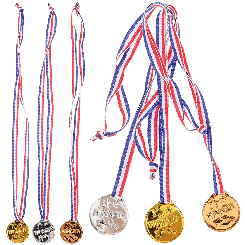 

6 Pcs Award Medals Model Soccer Kids Sports Toys Small Marathon Awards Competition Plastic Football for Games Child