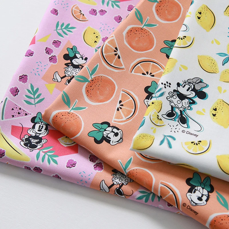 Корейская ткань из 100 хлопка с изображением мультяшного Микки и Минни для детей |
