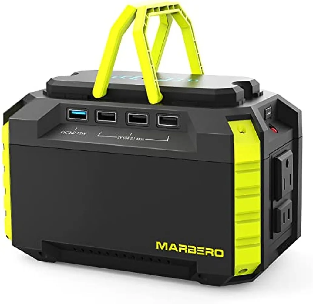 

MARBERO Portable Power Station 150Wh Camping Solar Generator Laptop Charger with 110V 150W Peak AC Outlet, DC Pjavascript:orts