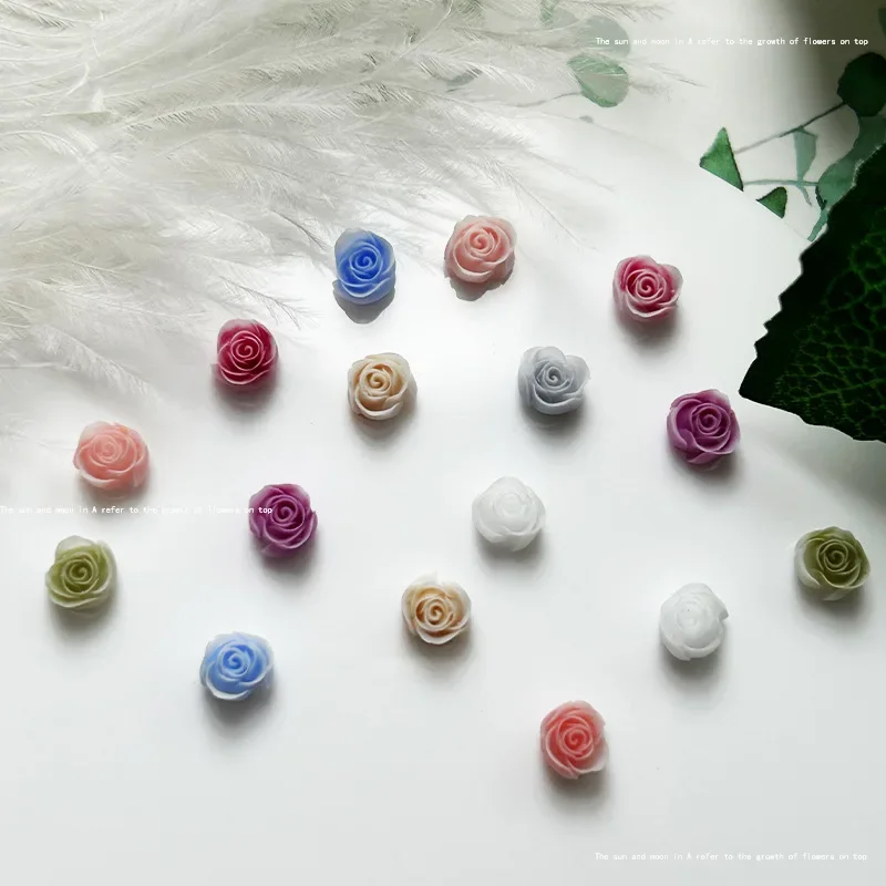 Светящиеся розы для дизайна ногтей украшения в виде камелии 6 мм имитация резьбы
