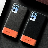 genuine leather phone case for oppo reno7 6 4pro reno6 5pro plus realme gt cases stitching suede internet celebrity back cover