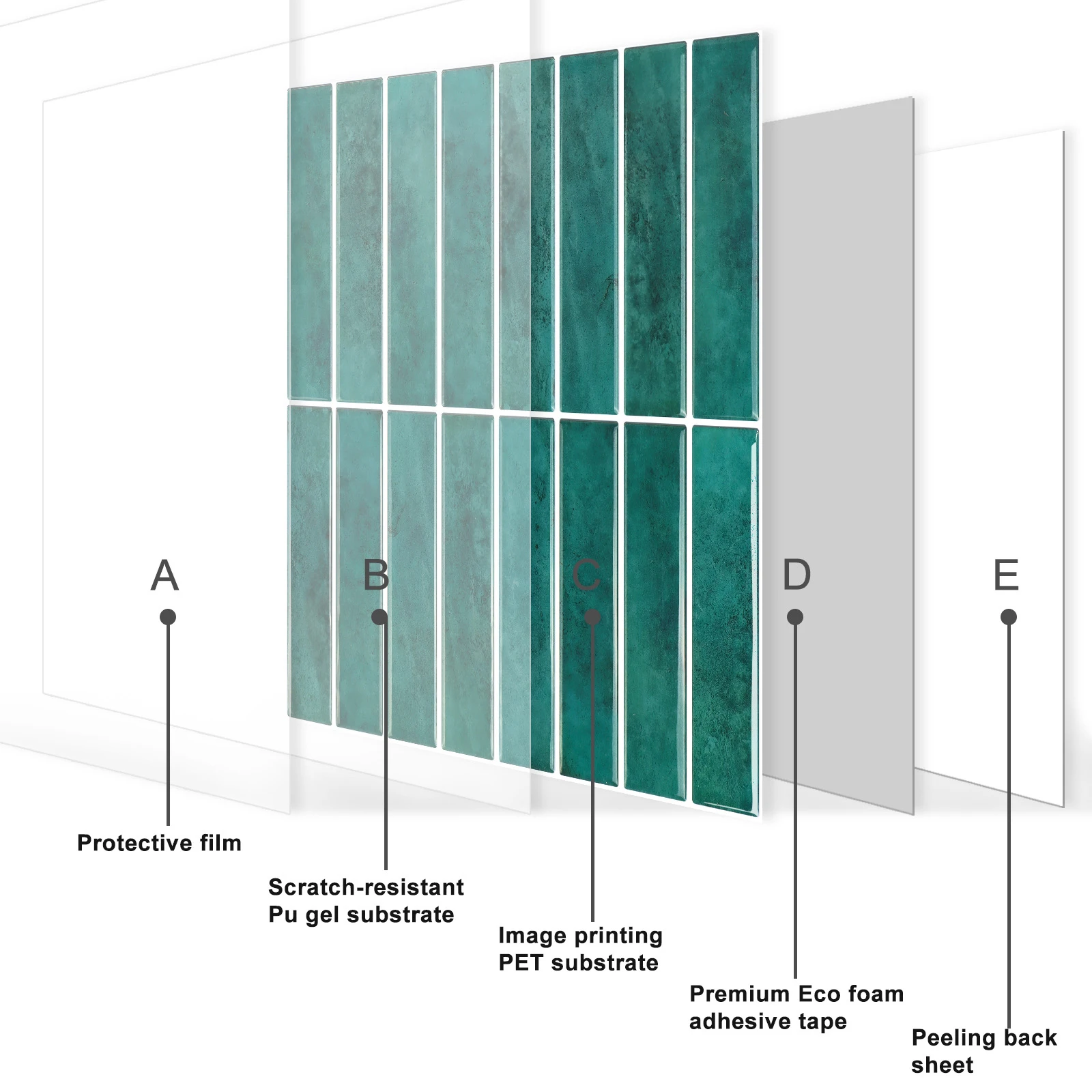 Настенные Стикеры для керамической плитки виниловые 3D-обои с рисунком кирпича