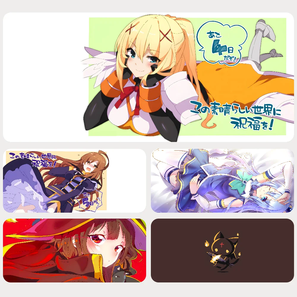 Аниме KonoSuba коврик для мыши игровой геймер аксессуары ПК настольный клавиатуры